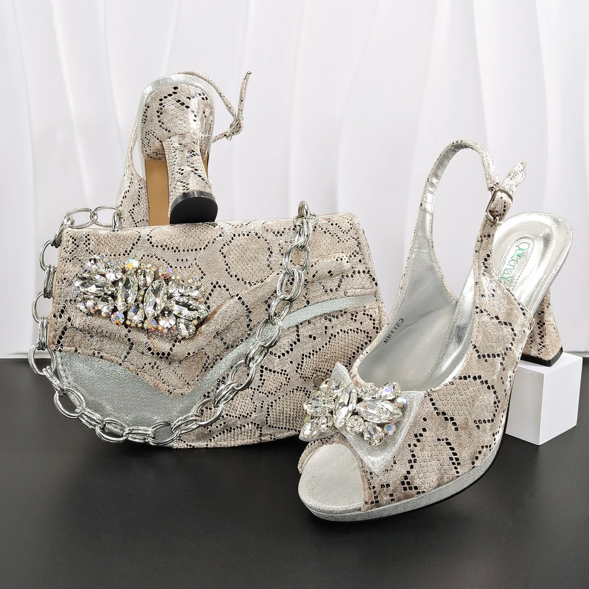 Doershow Lastest Italian Design Fashion Style Ladies Shoes with Matching Bag Set 2026 Nigerian Shoes and Bag Set!HG1-1