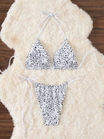 Sexy Print Strings Bikini 2025 Women Swimsuit Female Swimwear Thong Bikinis Set Brazilian Beach Wear Bathing Suit Biquini Swim