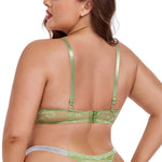 3 Pcs Women's Bra Elegant Retro Lace Sheer Unpadded Sexy Lingerie BH Tops Flower knitting Brassiere Underwire Plus Size Bras