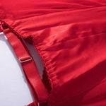 Toucheart 5-Pieces Erotic Lingerie Sexy Hip Skirt For Women Mesh Patchwork Hollow Out See-Through Lure Garters Underwear Suit
