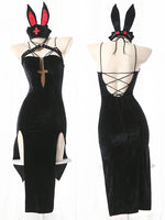 Halloween Latex Nun Costumes Women Sexy Black Leather Bodysuit with Headwear Nun Cosplay Dress Outfits Carnival Party Clothes