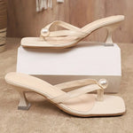 Low Rubber Flip Flops Shoes Hawaiian PU Rome Fabric Hoof Heels Shoes Rubber Flip Flops Low Hawaiian Rome Hoof Heels PU