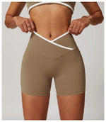 Yoga Shorts Women Fitness Shorts V-shaped Waist Running Cycling Shorts Breathable Sports Leggings High Waist Workout Gym Shorts