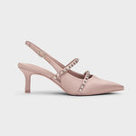 Elegant Pointed Toe Silver Nude Black Satin Slingback Pumps Sexy Thin Stiletto High Heel Wedding Bridal Date Party Summer Shoes