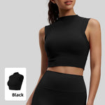 Women's Yoga Tank Top Highly Stretchy, Slightly High-Neck Sports Bra with Built-In Cups Lifts and Shapes The Bust Sexy Fitness