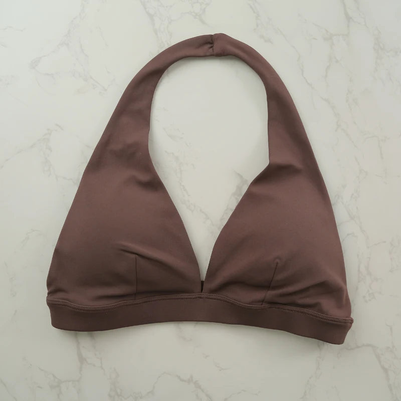 DIAS FIT JOY -Neck Hanging Neck Naked Feeling Yoga Bra for Running Fitness Cycling - Breathable Comfortable Sports Bra for Women