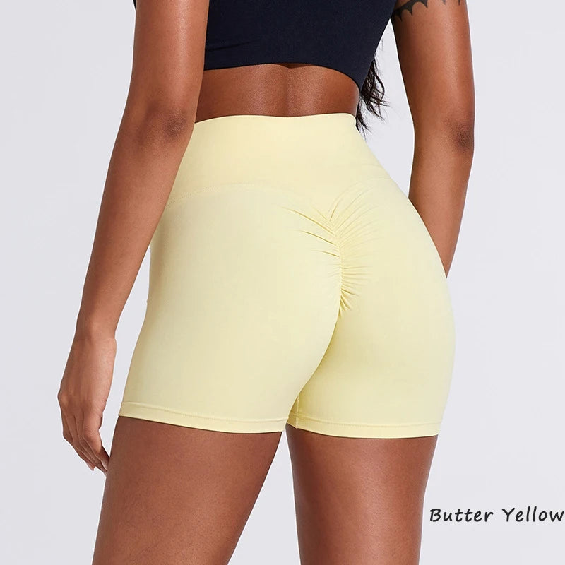 DIAS FIT JOY Women's Sports Shorts Gym High Elasticity Tight Fitting High Waist Running Quick Drying Yoga Pants Hot Pants