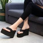 Women Beach Flip Flops Soft EVA Slippers Summer Platform Shoes Woman Super High Heels Female Fashion Slides Wedges Sandals