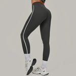 Women High Waist Yoga Pants Leggings - Seamless Color Block Fast-Dry Breathable Gym Running Fitness Tights Butt Lifting Effect