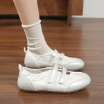 Women Double Hook‑Loop Strap Mary Jane Flats Round Toe Patchwork Soft Sole Retro Ballet Casual Daily Walking Shoes