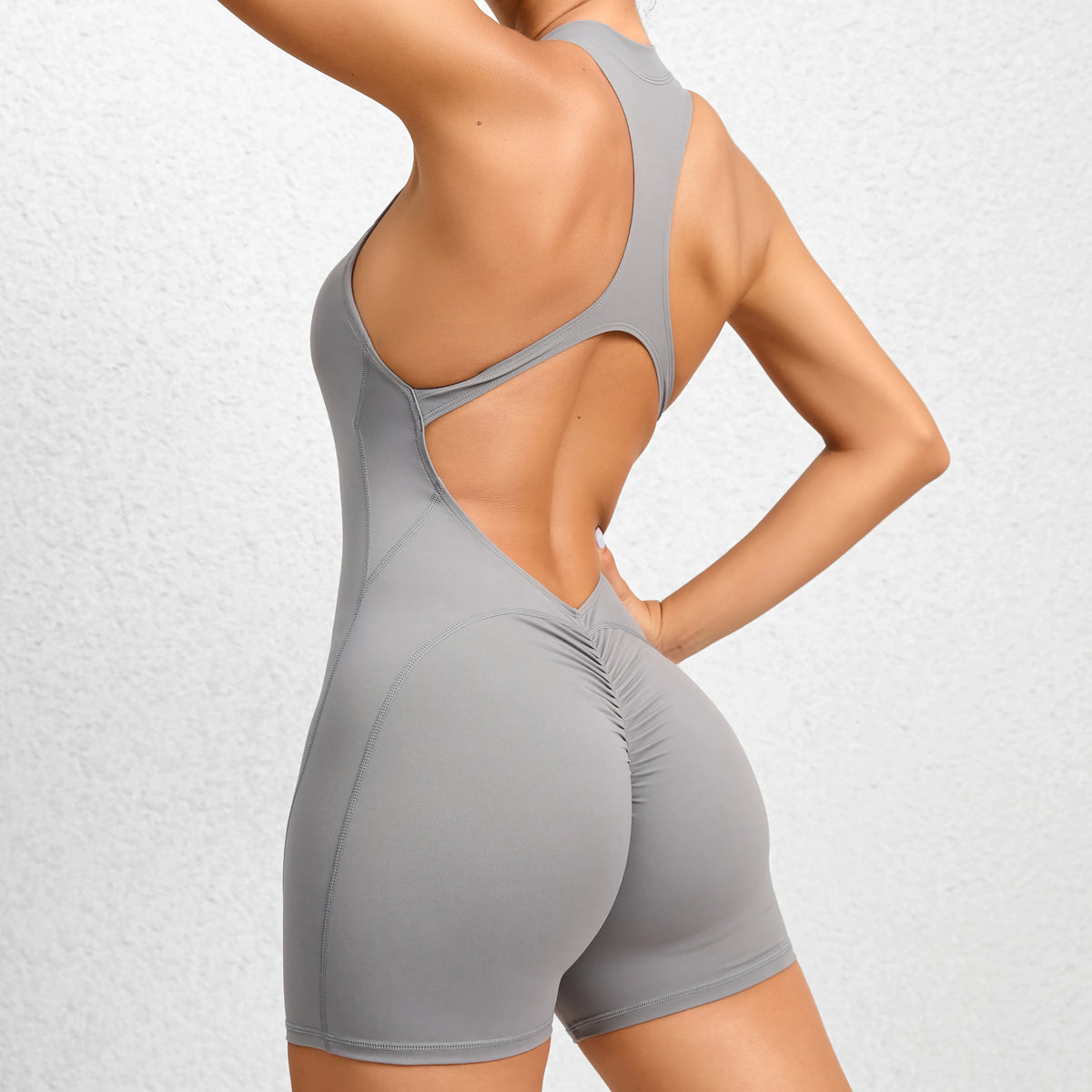 Women Yoga V Backless Jumpsuit Workout Bodysuit Sleeveless Gym Bodycon Sportswear Fitness Yoga Suit One Piece Outfit