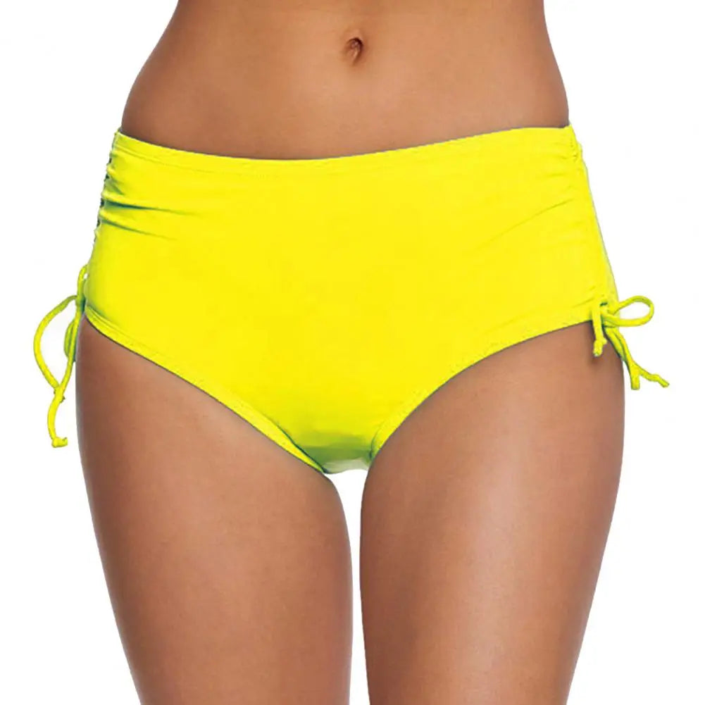 Bathing Suit Board Shorts Women Swim Shorts V Cut Drawstring Bikini Swimsuit Bottom Adjustable Ruched Side Boyshorts