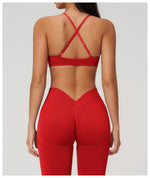 Backless Yoga Bra Woman Gym Tops Sports Bra Strap Cross Back Womens Underwear Adjustable Shoulder Strap Inner Padded Yoga Vest