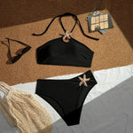 Sexy Halter Starfish Ornament Bikini Set 2026 Women Black Push Up Bra High Waist Swimsuit Beach Bathing Suit Two Piece Swimwear