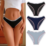 3Pcs/Set Women's Cotton Lace Panties V-Waist Sexy Sport Low Waist Briefs S-XL Comfortable Underwear Female Soft Color Underpants