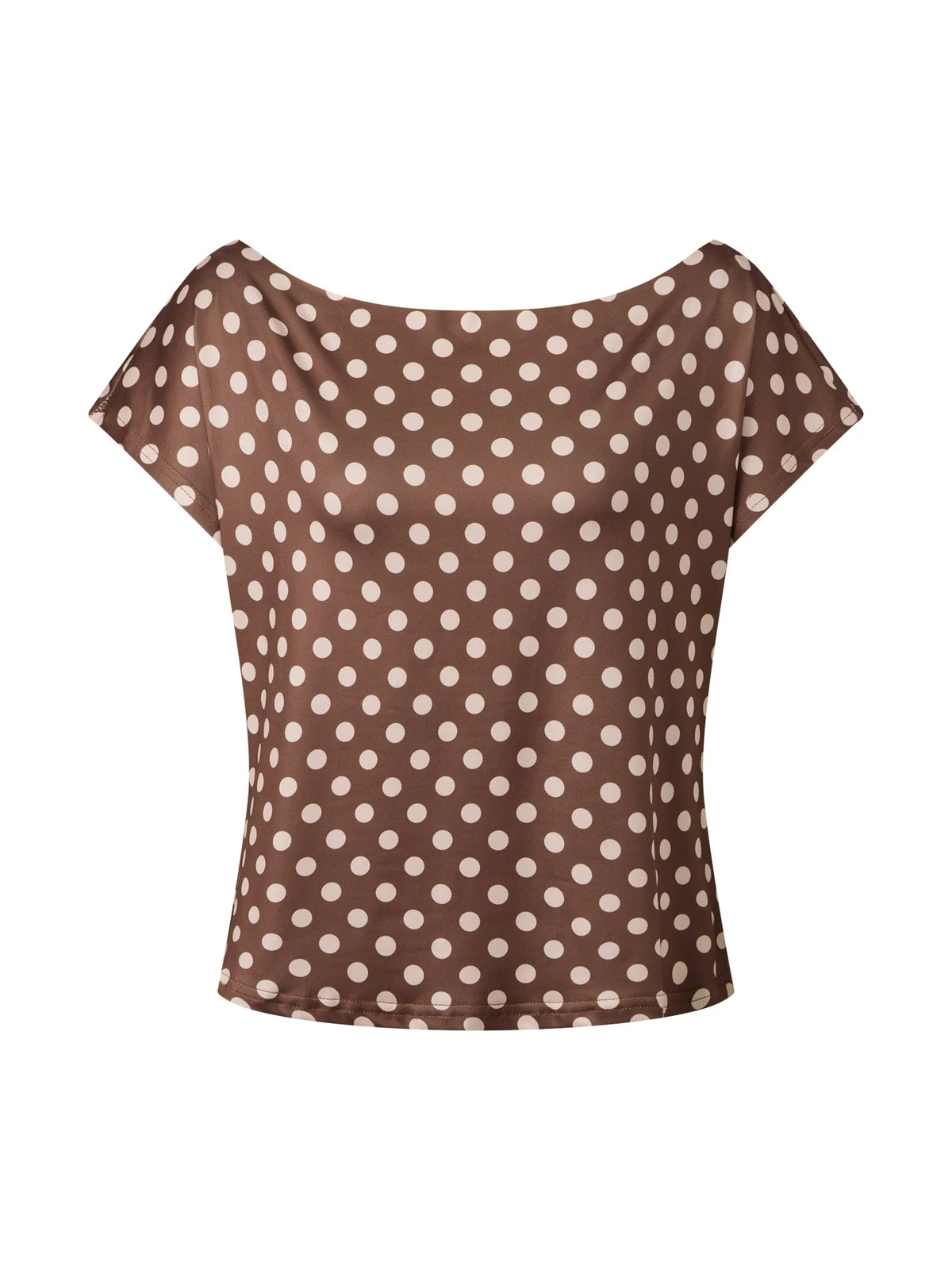 Summer Women's Fashion Tops Off Shoulder Short Sleeve Dots Print Tops Loose Shirts New
