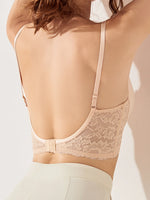 U-back backless bra sexy gathering lingerie women's lace invisible beautiful back push up bra plus size underwear