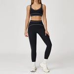 2PCS Yoga Set Gym Clothes Outdoor Sports Outfits Women Tracksuit Gym Fitness Suits Workout Long Sleeved Flared Pants Sportswear