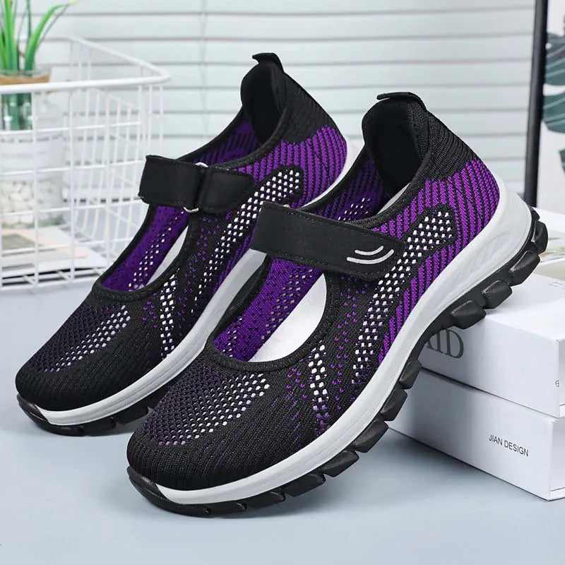 Women Shoes Breathable Vulcanized Shoes Purple Women Sneakers Fashion Breathable Mesh Casual WalkingWomen Work