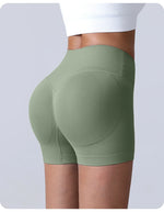 Cross-Back Yoga Shorts for Women - High-Waisted Tummy Control Fitness & Yoga Running Breathable Quick-Dry Shorts