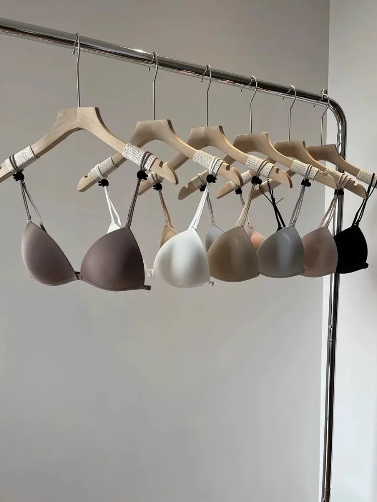 French Bralette Front Button, Thin Straps Triangle Cup Sml Chest, Seamless Beautiful Back Lingerie, Summer Lightweight Wirefree