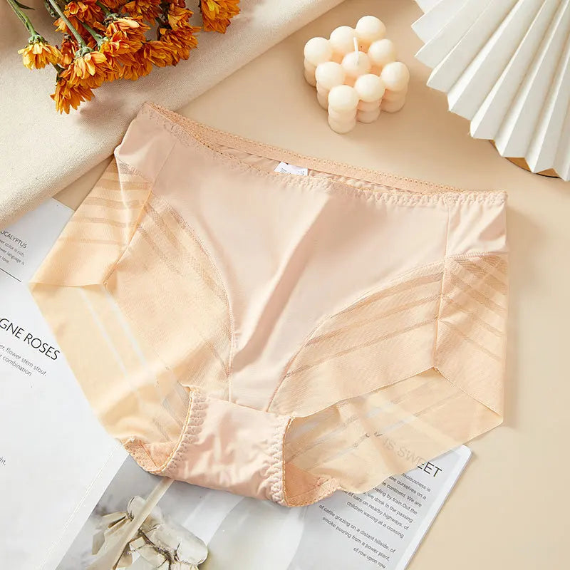 1 Pcs Women Panties Plus Size 3XL 4XL High Waist Sexy Hip Lift Briefs Seamless Lace Breathable Solid Silk Panty Female Lingerie