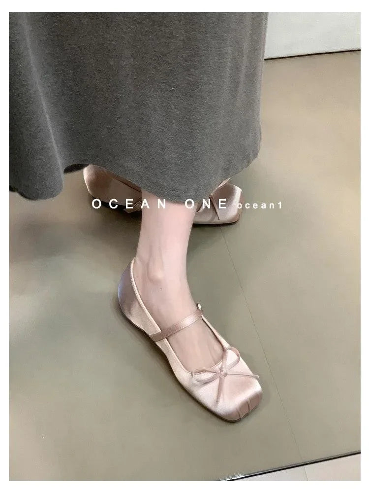 New Ballet Flats Women Bowknot Loafers Ladies Shallow Daily Shoes Comfort Woman Flattie Slip on Shoes