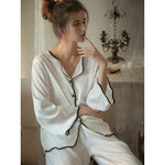 Spring and summer mulberry silk pajamas, simple and thin, can be worn as casual home clothes