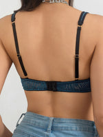 Front Closure Bras for Women Underwire Low Cut Deep V Padded Bralette Seamless Comfy Bras with Support