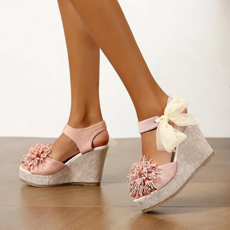 2026 Women Sandals Platform Comfortable Sexy Slippers Outdoor Wedges Women Shoes Casual Beach New Flower