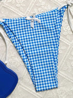 Sexy Micro Bikini 2024 Gingham Print Swimsuit Female Swimwear Women Strings Thong Bikinis Set Bather Beachwear Bathing Suit Pool