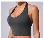 Hanging Neck Yoga Sports Bra Women Breathable Shock Proof Gym Workout Fitness Push Up Top Yoga Running Sportswear Vest Sexy Bra