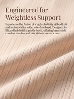 Plus Size Wireless Bra Women Nude Ribbed Bralette Removable Pads Full Coverage High Support Comfortable Everyday Lingerie MR3606