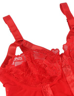 Over Size Lace Red Bodysuit Women Jumpsuit With Adjusted-straps Bodycon Slimming Clubwear Women Garter Temptation Mesh Lingerie