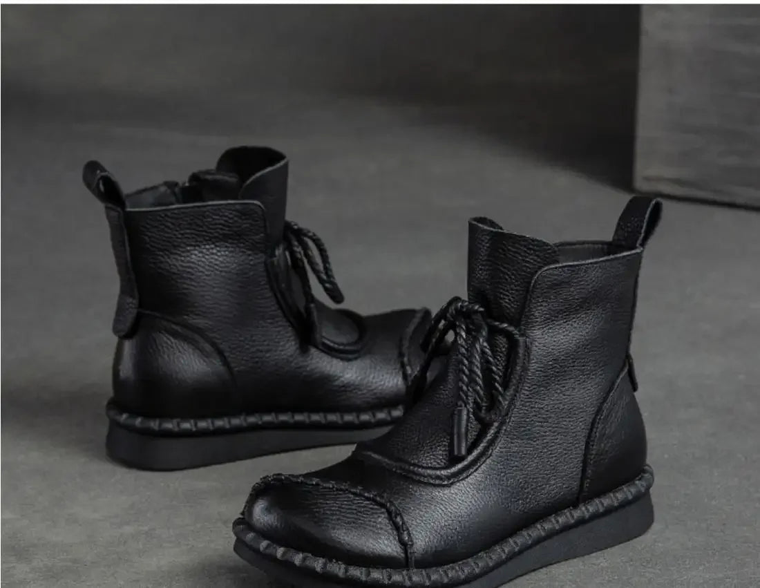 Shoes for WomenCross-tied Ladies Boot Daily Boots Hot Sale Cotton Shoes Round Toe Comfortable Flat Shoes Women Ankle Boots
