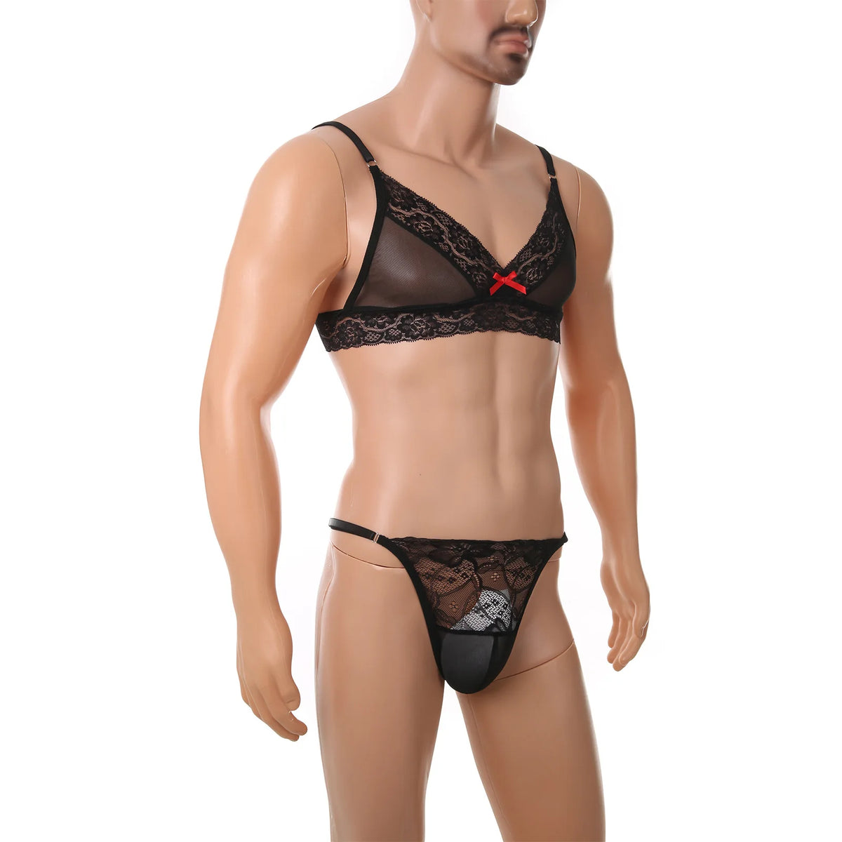 European and American men's sexy lace bra and panties temptation suit transvestite suit