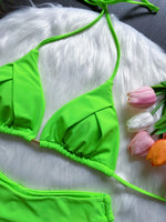 Sexy Folds Bikini Set Solid Micro Bikinis Women Swimsuit Female Triangle Swimwear Beach Wear Bathing Suit
