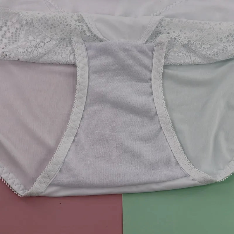 Beauwear women large size lace panty 2XL 3XL 4XL 5XL 6XL 7XL big size nylon spandex underwear female middle waist briefs