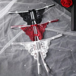 Fashion Style Low Waist Thong Panties Lace Thongs Bow Decor Elegant T Back Sexy Lingerie Bikini Female G-string Solid Underwear