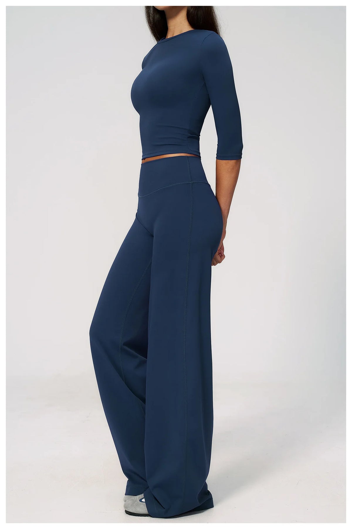 Women Tracksuit Yoga Sets Half Sleeve O Neck Slim Sports T Shirts Fitness Suit Outdoor High Waist Flare Pants Workout Clothes