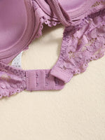 1 Set Elegant Lace Embroidery & Breathable Fabric Lingerie Set: Push-Up Bra, Drop Waist Sheer Panty - Ultimate Valentine's Day