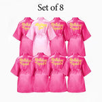 6-12Pcs Spa Girls Party Birthday Squad Robes Girl Kimono Spa Robe Pajama Party Favors Soft Satin Bathrobe for Kid Birthday Decor