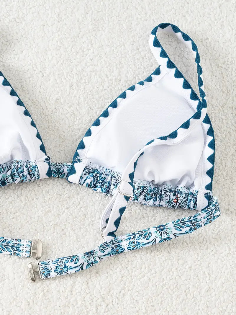 ZTVitality Sexy Push Up Floral Print Bikini Set 2025 New Arrival Padded Bra Whip Stitch Swimsuit Women's Swimwear Summer Biquini