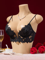 Floral Pattern Valentine's Day Sexy Elegant V-Neck Underwear Single Piece Designed Specifically for Ladies