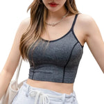 Women Bra Tank Crop Top Seamless Underwear Female Crop Tops U-shaped Back Sports Intimates Sexy Lingerie Padded Camisole Femme