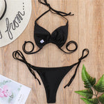 DEKA Summer Triagle Bikini Set Swimsuit Women Sexy Push-up Padded Bra Thong Swimwear Bandage Beachwear Bathing Suit Female