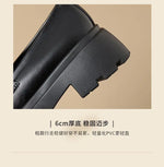 2026 Thick-Soled Waterproof British-Style Women's Loafers - Winter Retro Slip-On Height-Boosting Shoes, Simple & Lightweight