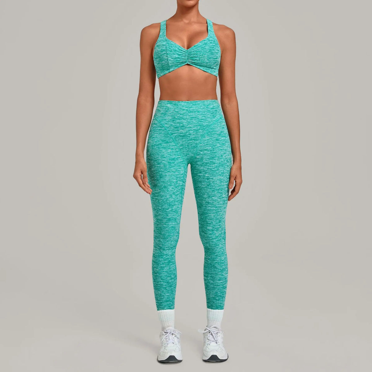 Women's Seamless Yoga Set Sports Fitness Workout Slim Fit High-Waist Tummy Control Pants Suits Gym Training Running Vest Sets