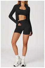 Women's Seamless Yoga Set Quick Drying Slim Fit High-end Feeling Exposed Feeling Set Outdoor Sports and Running Fitness Set