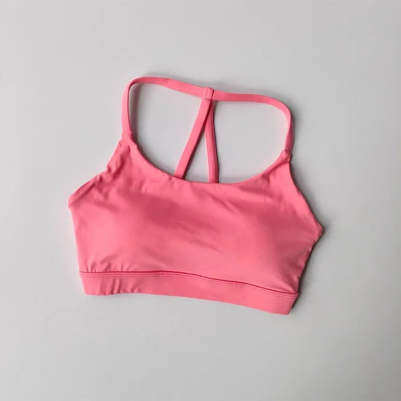 Women's Sexy Fitness Sports Bra Beautiful Back Gathering Naked Feel Comfortable Supportive Exercise Bra in Black/Mint/White